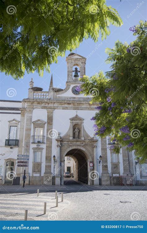 Europe Portugal Algarve Faro Arco Da Vila Editorial Photography Image