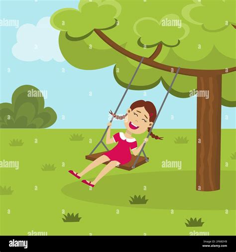 Female Sitting At A Tree Trunk Stock Vector Images Alamy