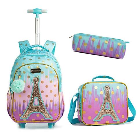 Kids Rolling Backpack for Girls