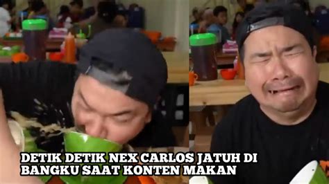 Detik Detik Nex Carlos Jatuh Nyungsep Di Bangku Saat Konten Makan Nex