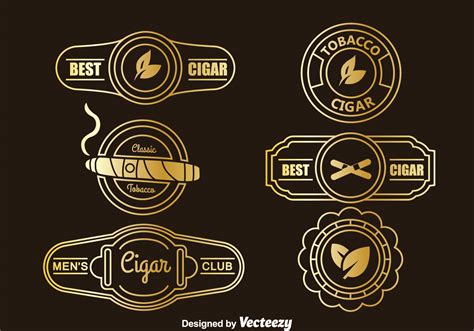 Golden Cigar Label Collection Vector 125805 Vector Art At Vecteezy