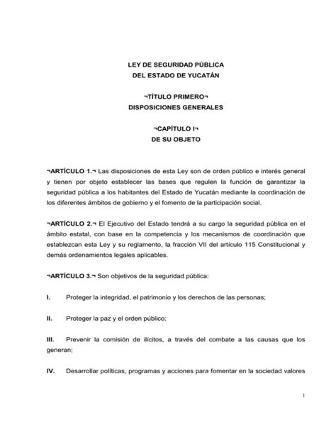 Ley De Seguridad Publica Del Estado De Yucatan