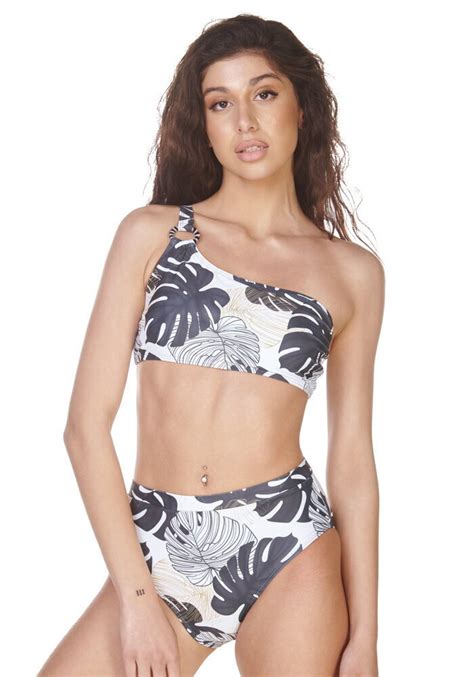 Comfort 20 23038 Set Bikini Floral Με Έναν Ώμο Ψηλόμεσο Λευκό Skroutz gr