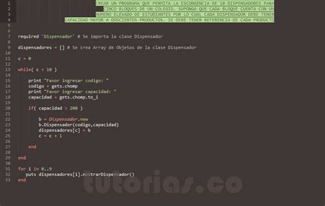 POO Ruby Aplicacion Clase Dispensador Tutorias Co