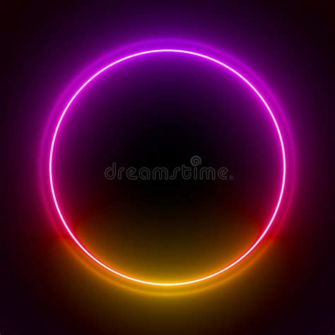 Multi Colored Neon Lamp On A Black Background Halogen Light Stock Illustration Illustration