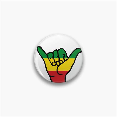 Aloha Shaka Hands Reggae Rasta Fari Colors Pin By Alma Studio