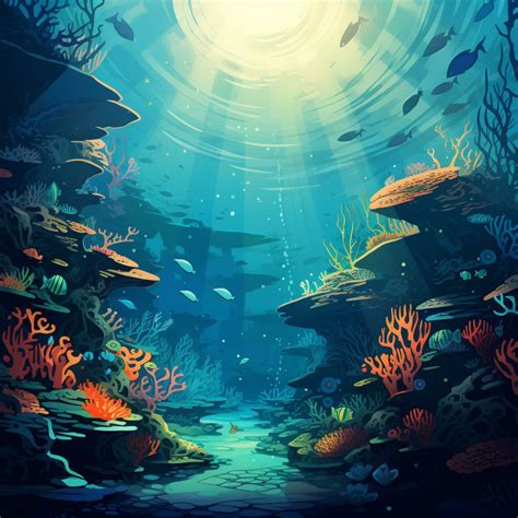 underwater ocean background design illustration art 27572220 Stock ...