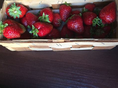 Fresas En Una Caja De Madera Foto De Archivo Imagen De Vitamina