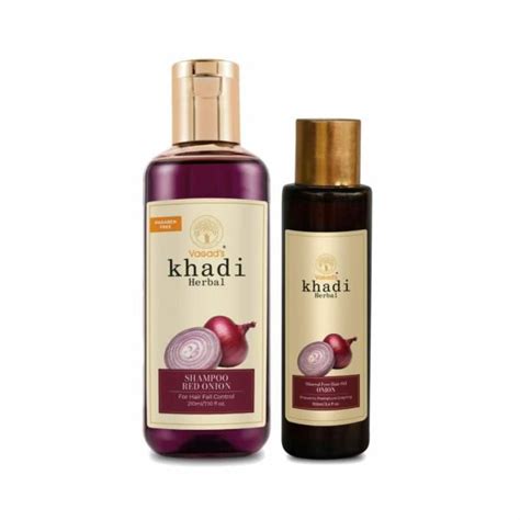 Vagad S Khadi Herbal Gramodaya Red Onion Shampoo Onion Hair Oil 210