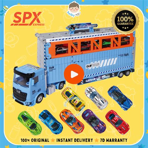 jual heiby tomo transport truck racing container toy set mainan