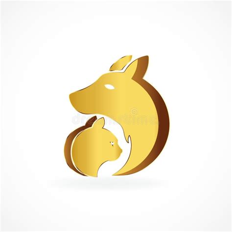 Vector De La Imagen Del Logotipo Del Icono Del Oro Del Perro Y Del Gato