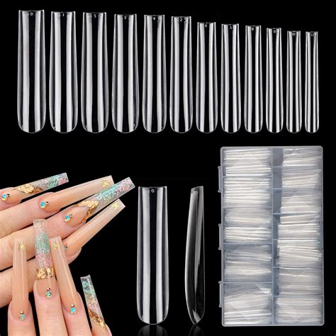 Amazon Lionvison Xl Clear Full Cover Square Nail Tips For Acrylic