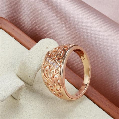 Cheap Kinel Hollow Flower Rose Gold Color Rings For Women Joom