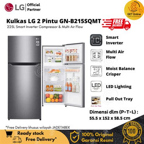 Jual Lg Gn B Sqmt Kulkas Pintu Smart Inverter Compressor L