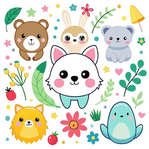 Cute animal stickers | Premium AI-generated vector