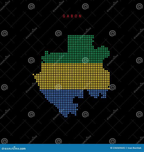 Gabon Dotted Map Vector Illustration Cartoondealer