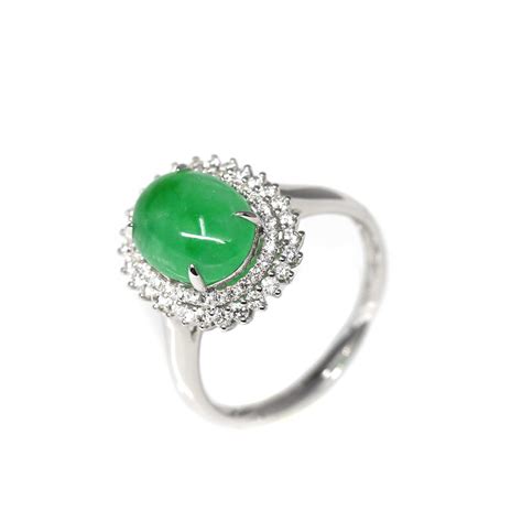 18k White Gold Imperial Jadeite Jade Engagement Ring With Etsy