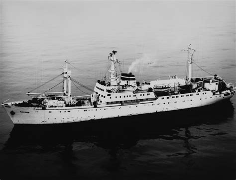 A Port Bow View Of The Soviet Oceanographic Research Ship Balkhash