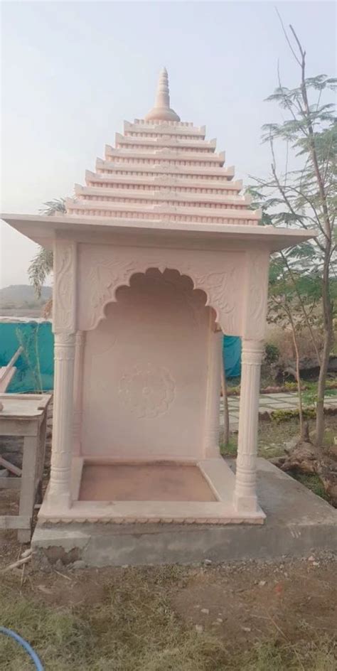 Hand Made Pink Outdoor Temple Material Sandstone Thickness 40 50mm