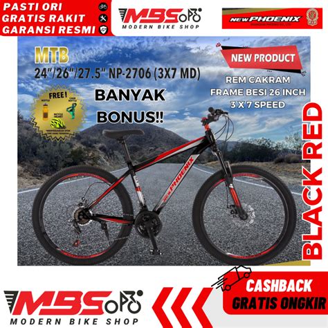 Jual NP 2706 Sepeda Gunung MTB 24 INCH NEW PHOENIX 21 Speed Shopee