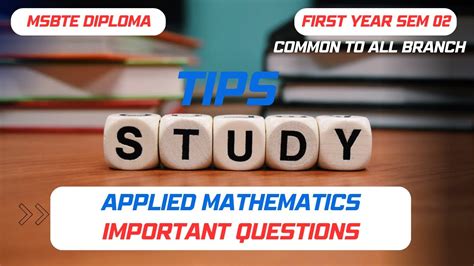 Applied Mathematics Important Questionmsbte Diplomafirst Year Sem 02 Youtube