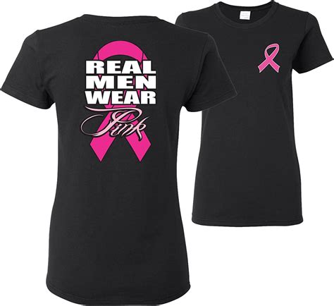 Hope Pink Ribbon Support Brave Fight Breast Cancer Awareness Front And Back