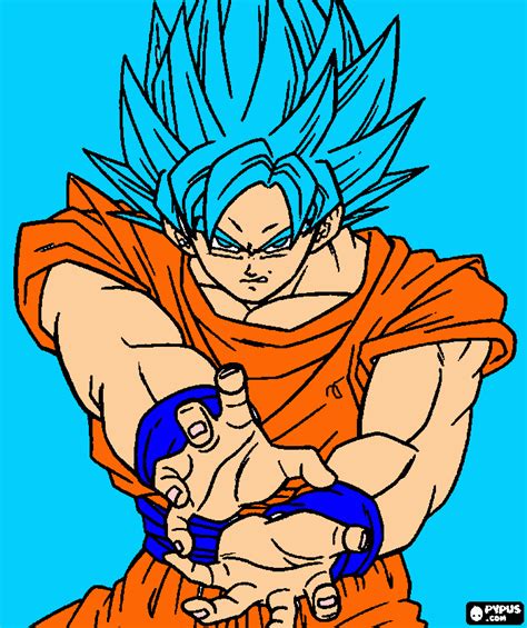 Goku Ssj Dios Para Colorear