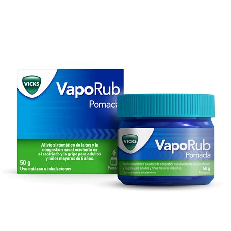 Vicks Vaporub pomada 50 gramos Alivia síntomas de resfriado y gripe como