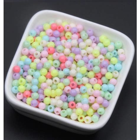 Miçangas Coloridas Bola Leitosa Candy Color 8mm 100 gramas Shopee