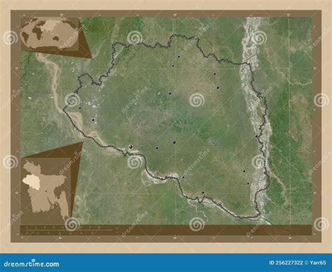 Rajshahi Bangladesh Low Res Satellite Major Cities Stock