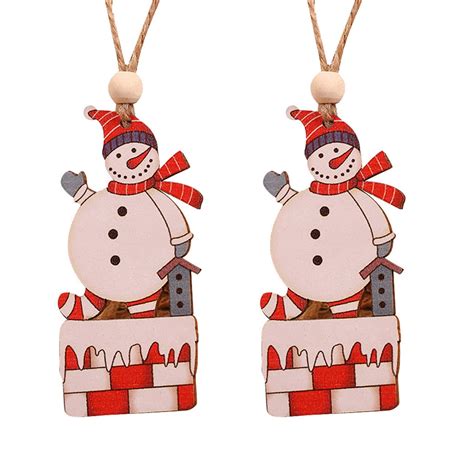 2PCS Christmas Wooden Pendant Decoration Creative Wooden Crafts Deer