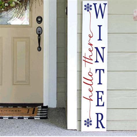 Porch Leaner Winter Hello Etsy