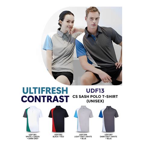 ULTIFRESH Contrast Cs Sash Polo T Shirt UDF13 Unisex Adult Dri Fit