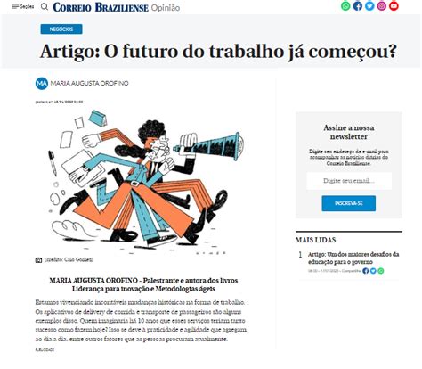 Correio Braziliense O Futuro Do Trabalho J Come Ou Maria Augusta