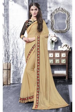 Party Wear Beige Color Saree