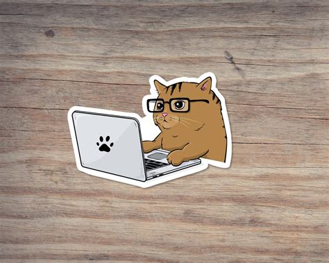 Cat Sticker for laptop Stickers for Hydroflask compurrter | Etsy