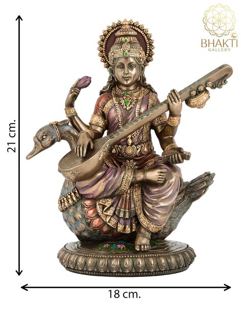 Saraswati Statue Sarasvati Statue Cm Bonded Bronze Etsy