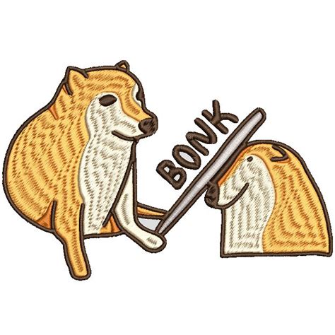 BONK Meme Embroidery File, Doge Embroidery File, Digital Download ...