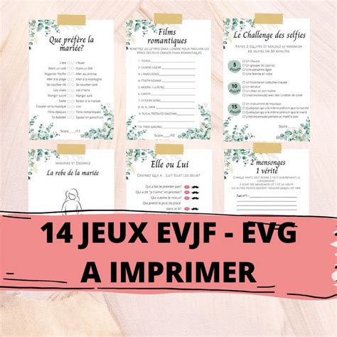 14 Jeux Enterrement De Vie De Jeune Fille à Imprimer Evjf Etsy France