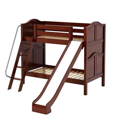 Happy Cc Medium High Bunk W Angle Ladder And Slide Twin Chestnut