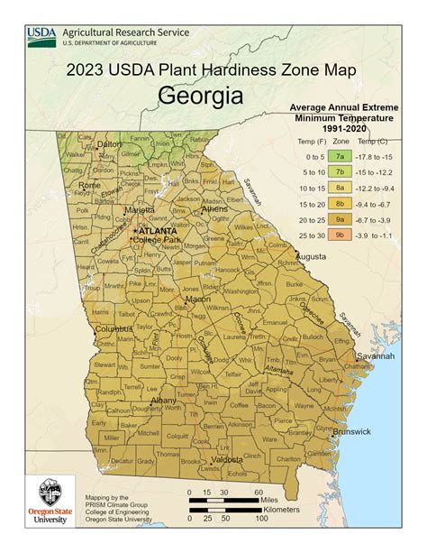 Map Of Plant Hardiness Zones For Georgia | Gardening Know How