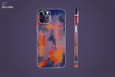 Premium PSD IPhone 13 Pro Max Skin Mockup Template Back And Side View