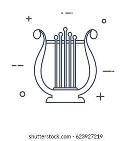 Ancient Harp Lyre Icons Collection Isolated Stock Vector Royalty Free