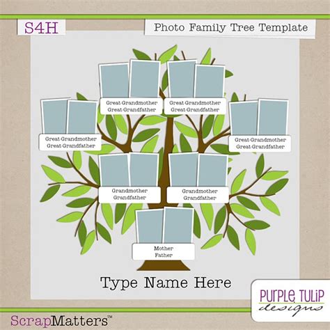 Purple Tulip Designs: Photo Family Tree Template