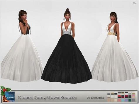 Elfdor Oranos Demy Gown Recolor • Sims 4 Downloads Gowns Sims Sims 4