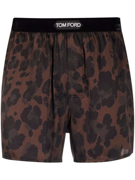 Tom Ford Leopard Print Boxers Brown Editorialist