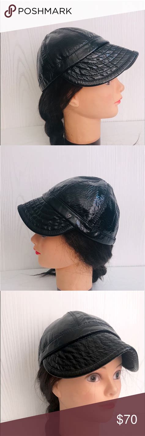 Helen Kaminski Patent Leather Hat Medium Leather Hats Stylish Hats