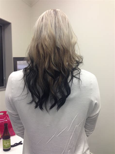 Reverse Ombre Blonde To Black White Ombre Hair Black Hair Ombre