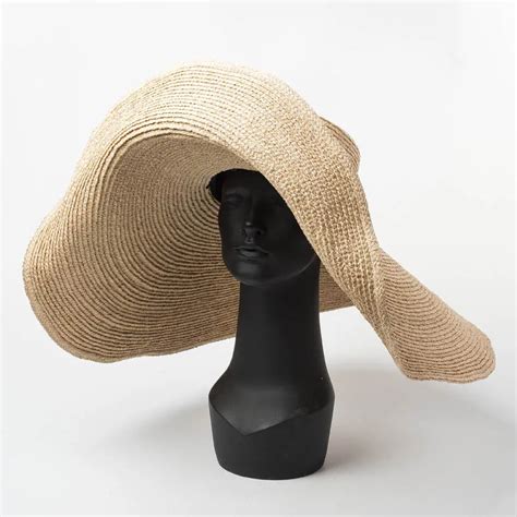 Elegant Natural 25cm Extra Large Raffia Hat Wide Brim Kentucky Derby