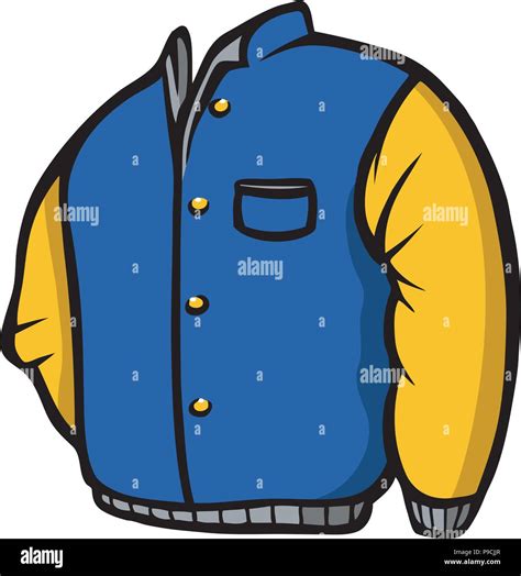 Cartoon Vector Illustration Of A Blue Jacket Stock Vector Image Art